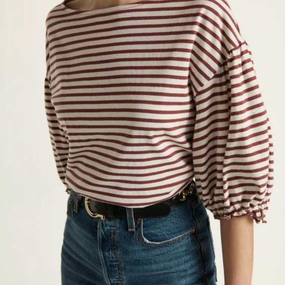 Nation Sandra Striped Boatneck Top - Picture 2 of 11